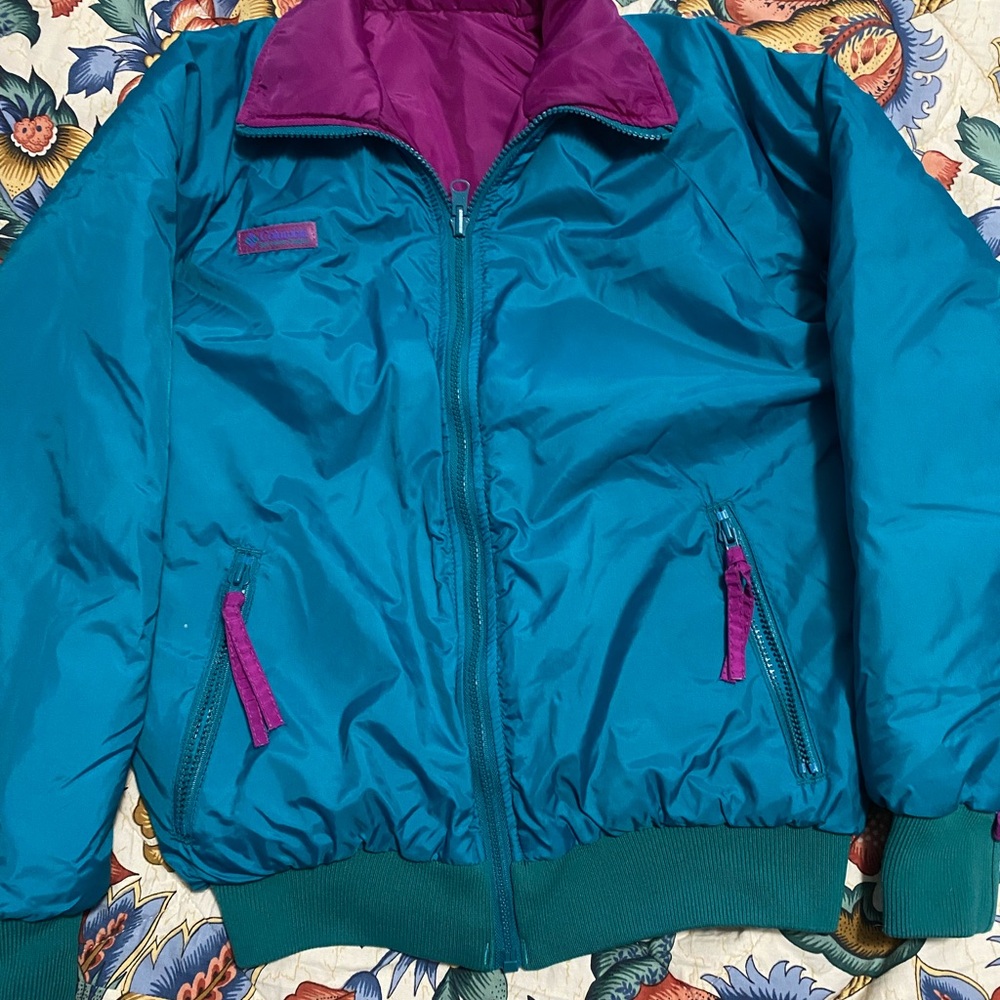 Columbia Women’s Reversible Teal Jacket with Purple